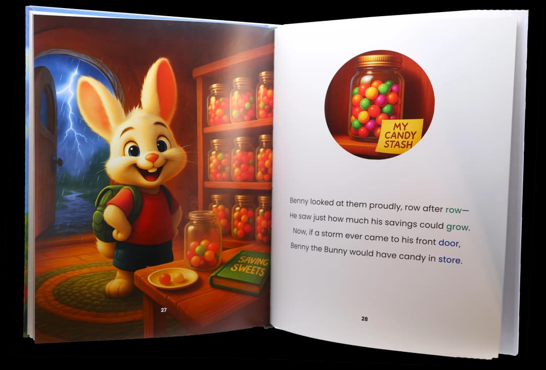 Benny the Bunny discovering jellybeans